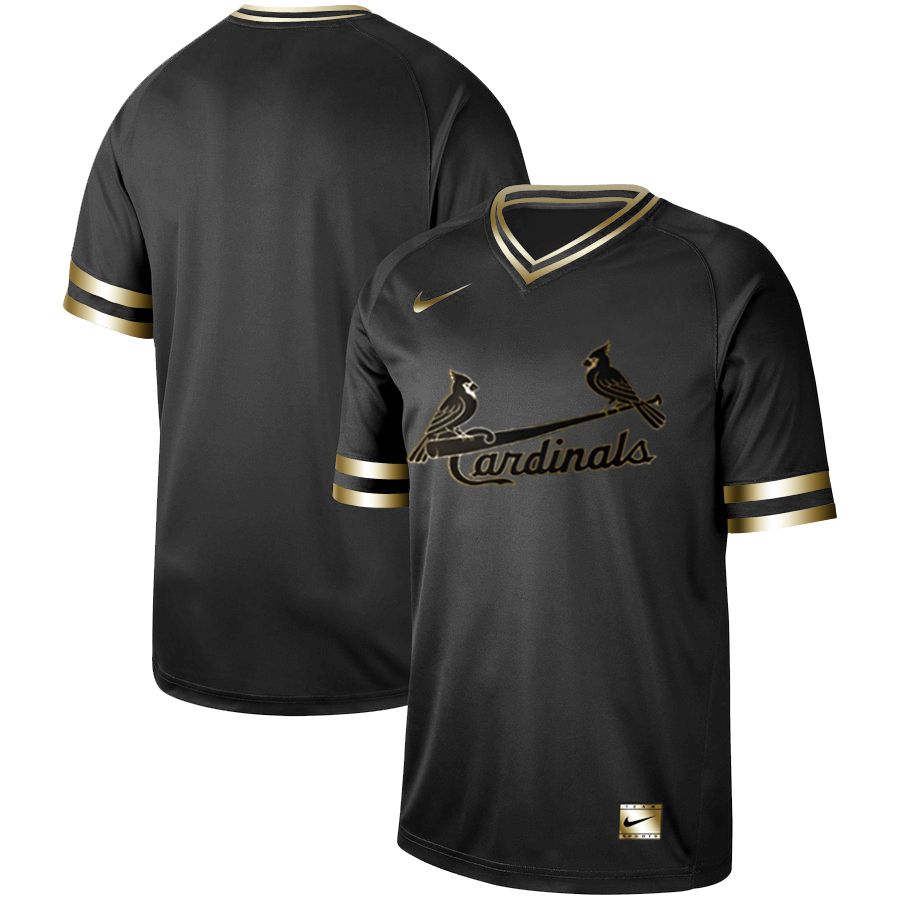 Men St.Louis Cardinals Blank Nike Black Gold MLB Jerseys